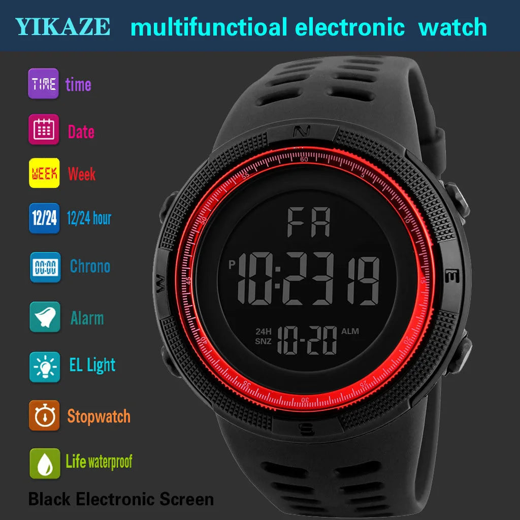 YIKAZE Multifunction Digital Sports Watch