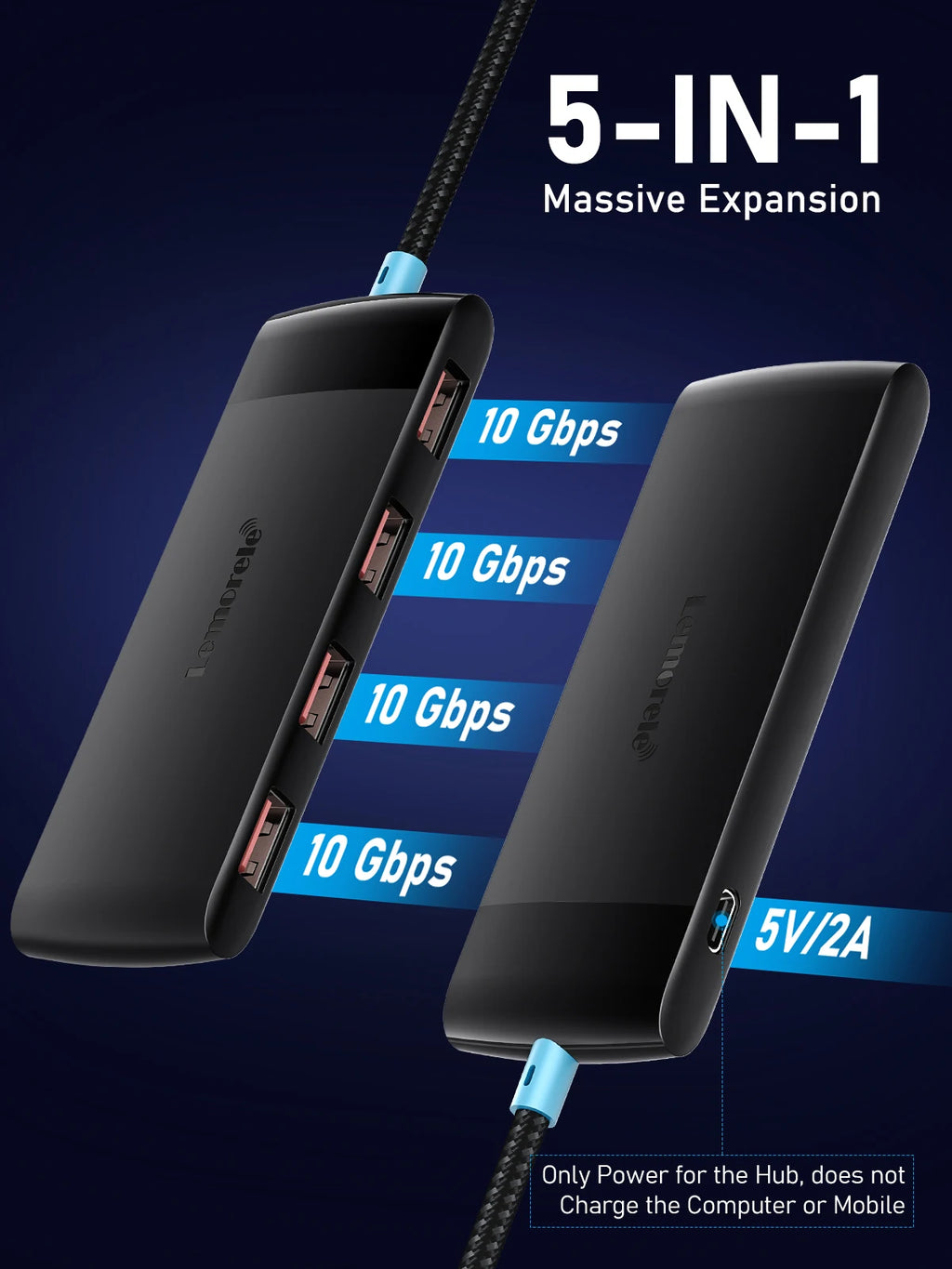 Lemorele TC57 4-Port USB-C Hub