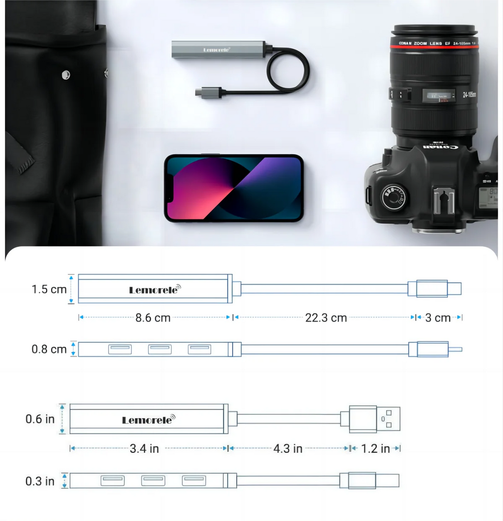 Lemorele TC57 4-Port USB-C Hub