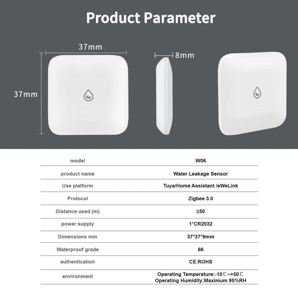LINCUKOO Zigbee 3.0 Water Leak Sensor