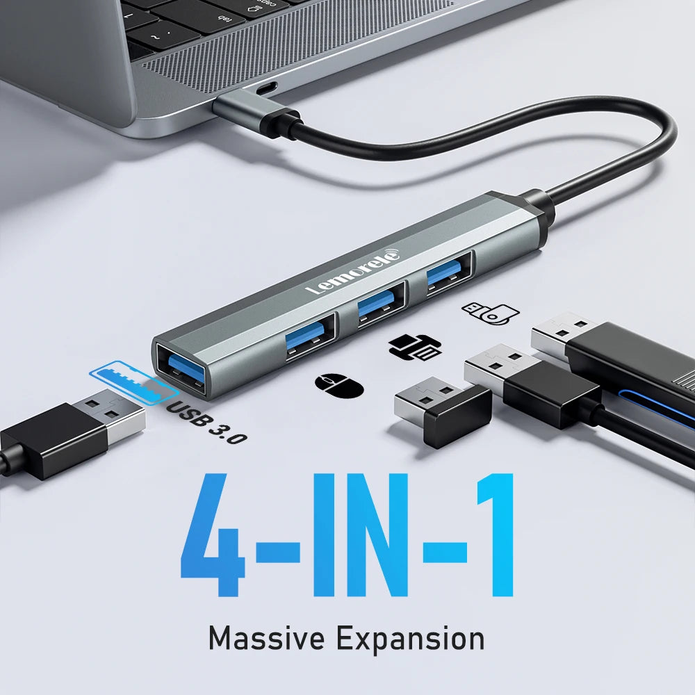 Lemorele TC57 4-Port USB-C Hub