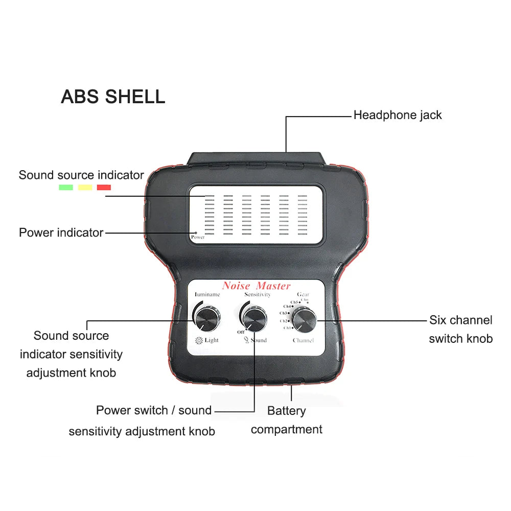 6-Channel Electronic Automotive Stethoscope