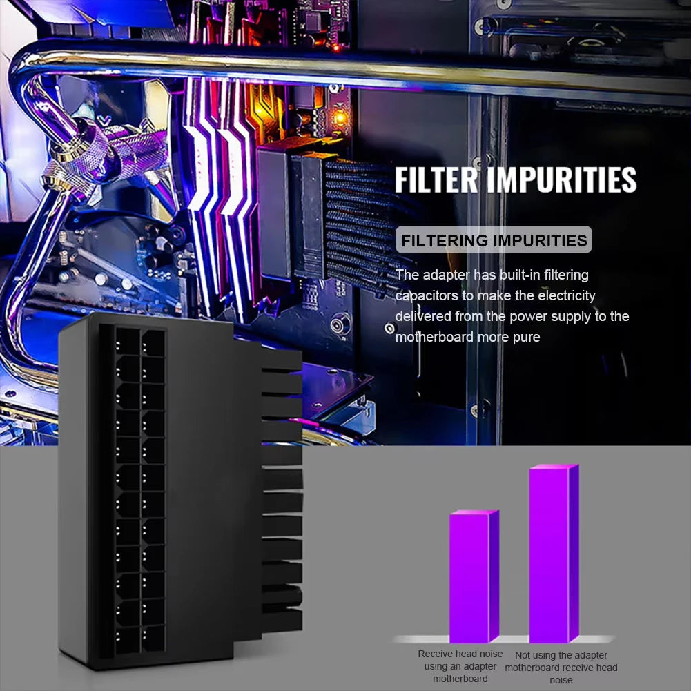 TEUCER 24-Pin ATX 90° Power Adapter