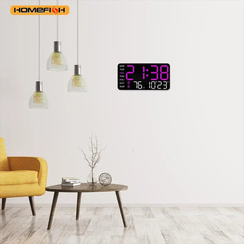 Large Digital LED Wall Clock with Remote Control