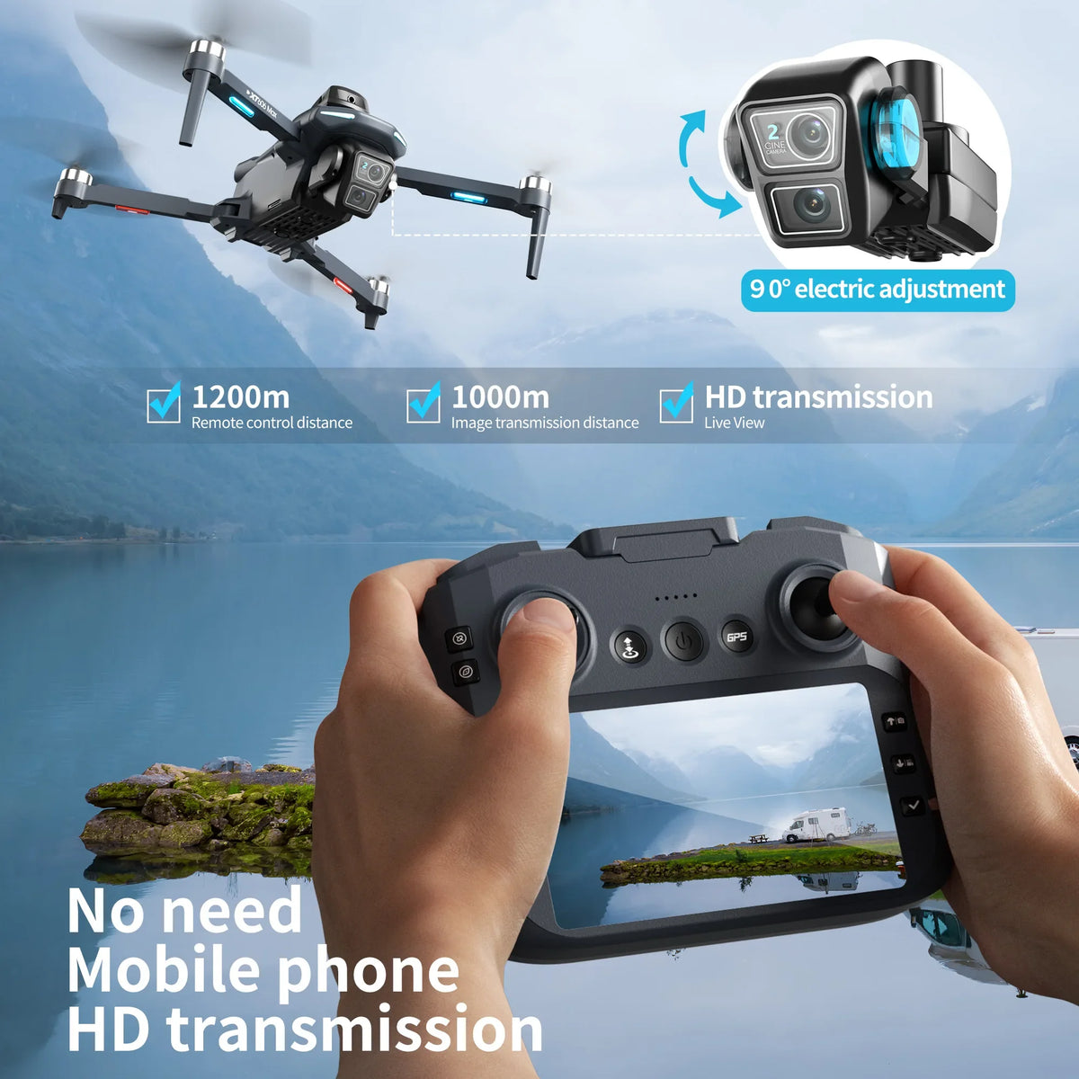 XT606 8K GPS FPV Camera Drone