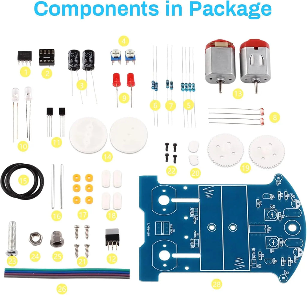 AOKIN DIY Line-Following Robot Car Soldering Kit