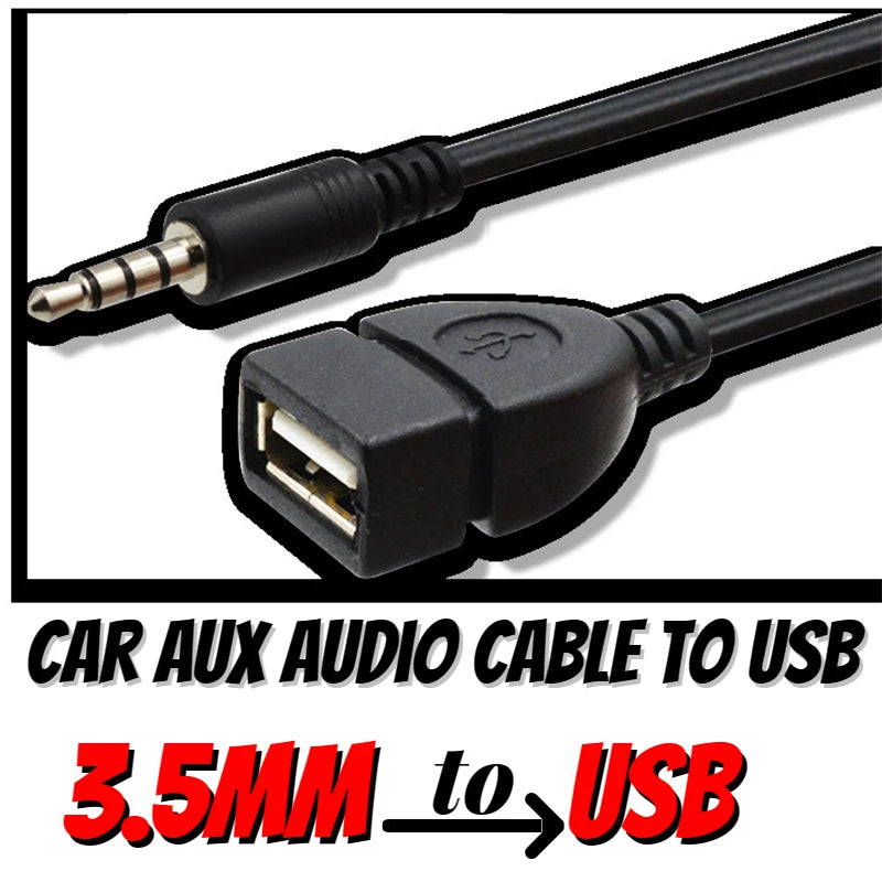 USB to 3.5mm Car AUX Audio Cable