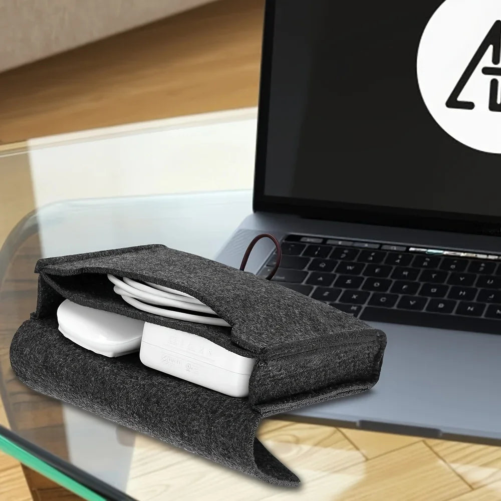 Portable Felt Electronics Accessories Organizer