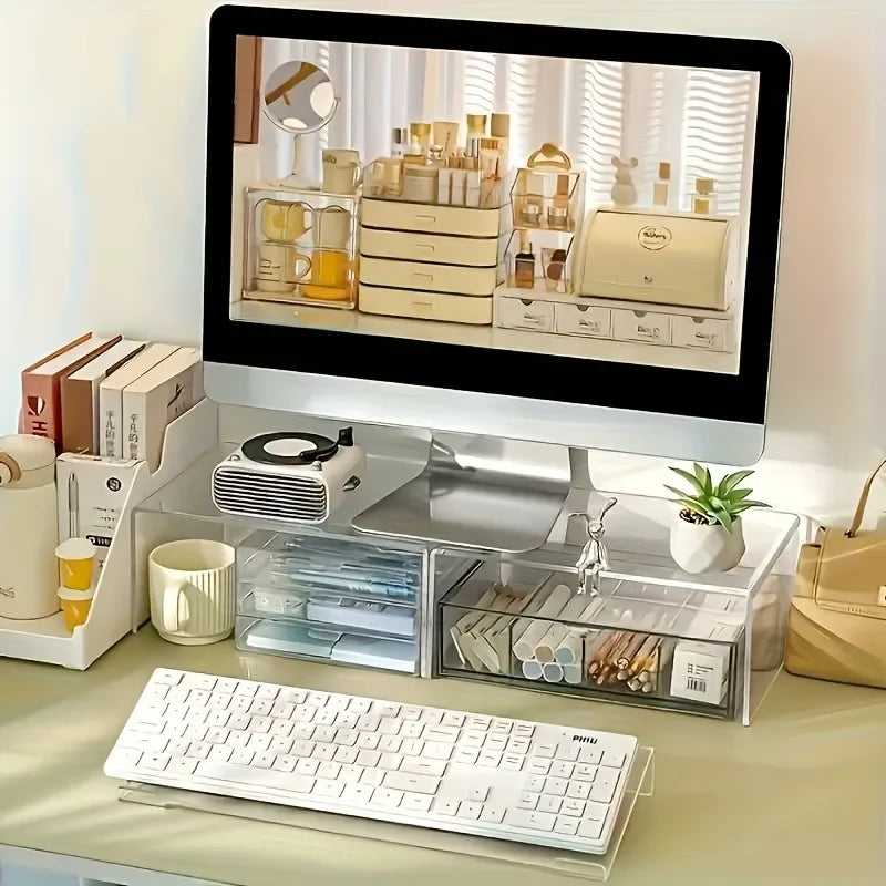 Acrylic Keyboard & Mini PC Desktop Stand