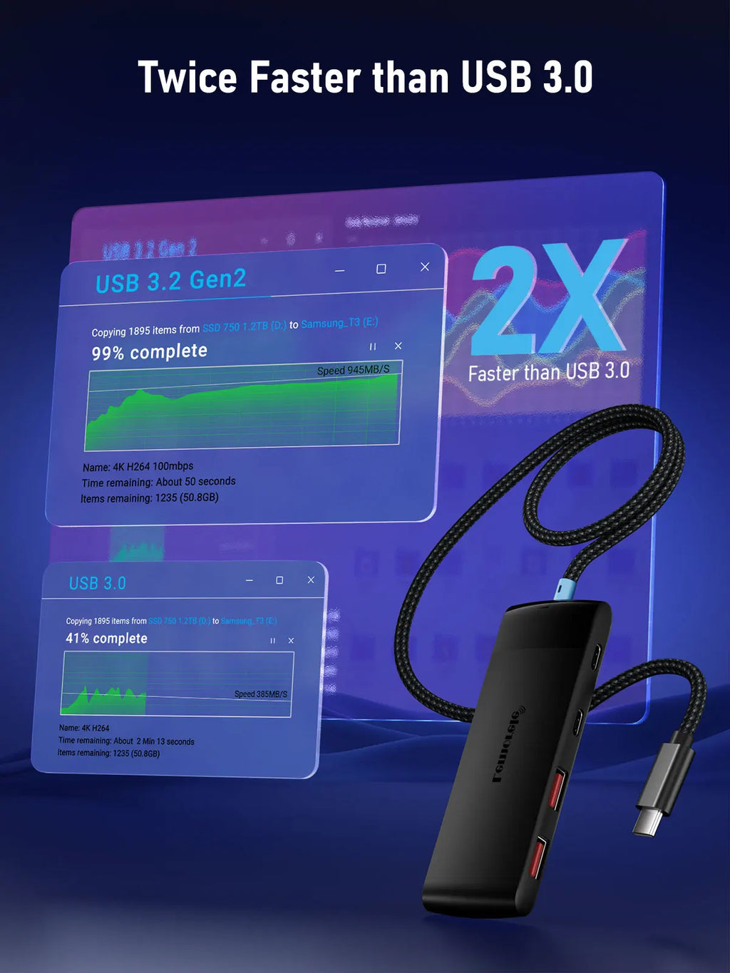 Lemorele TC57 4-Port USB-C Hub