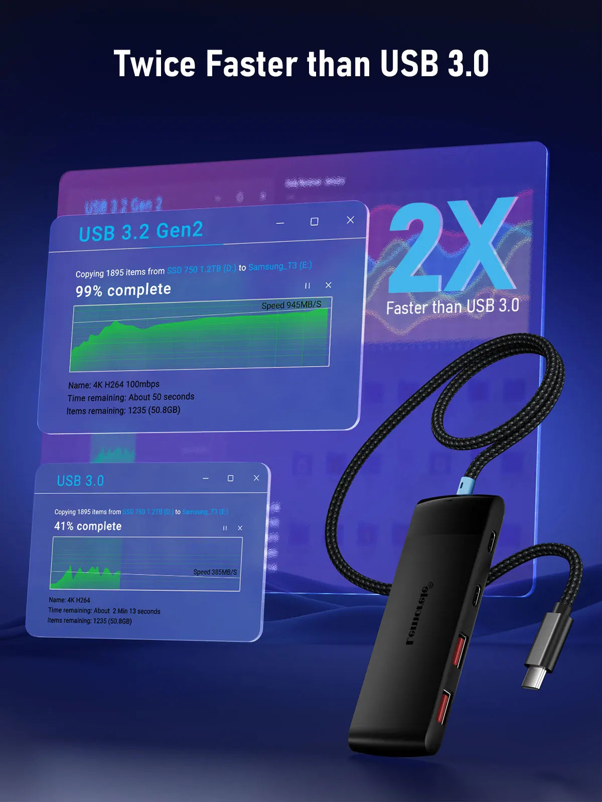 Lemorele TC57 4-Port USB-C Hub