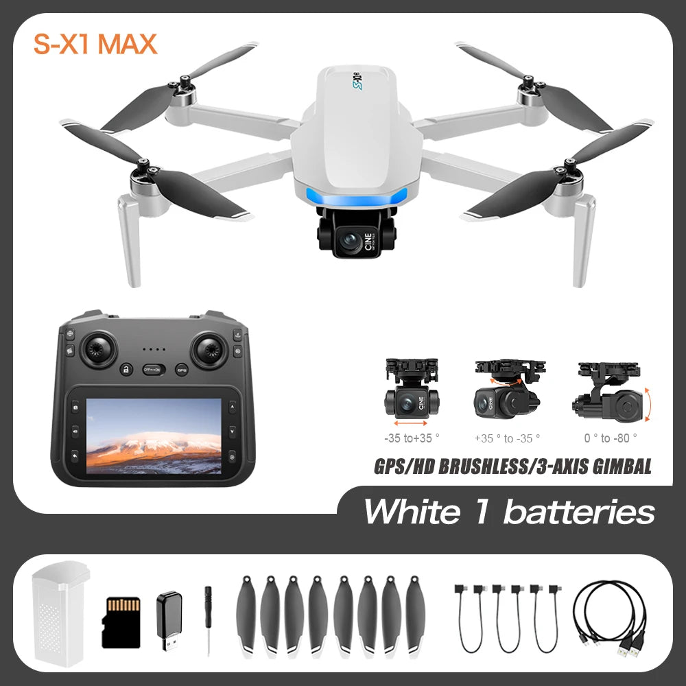 S-X1 MAX 4K Camera Drone with 3-Axis Gimbal