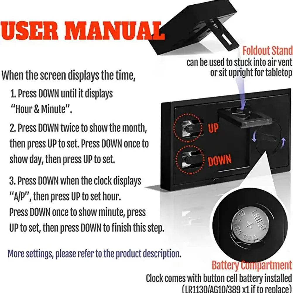 Digital Car Dashboard Clock