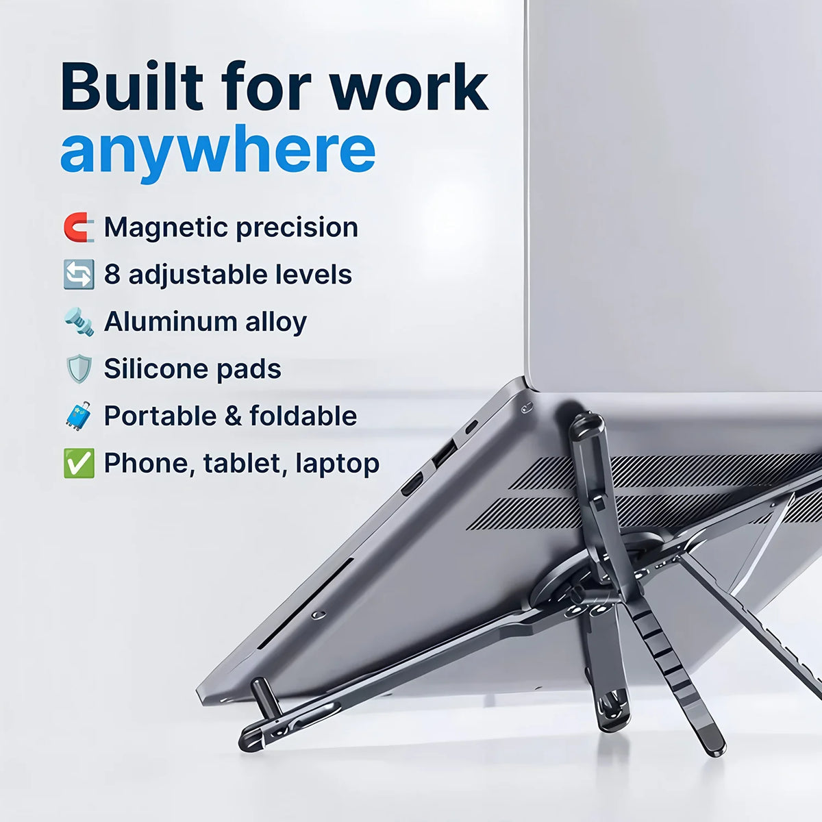 amzwn 3-in-1 Magnetic Phone Holder & Foldable Tripod
