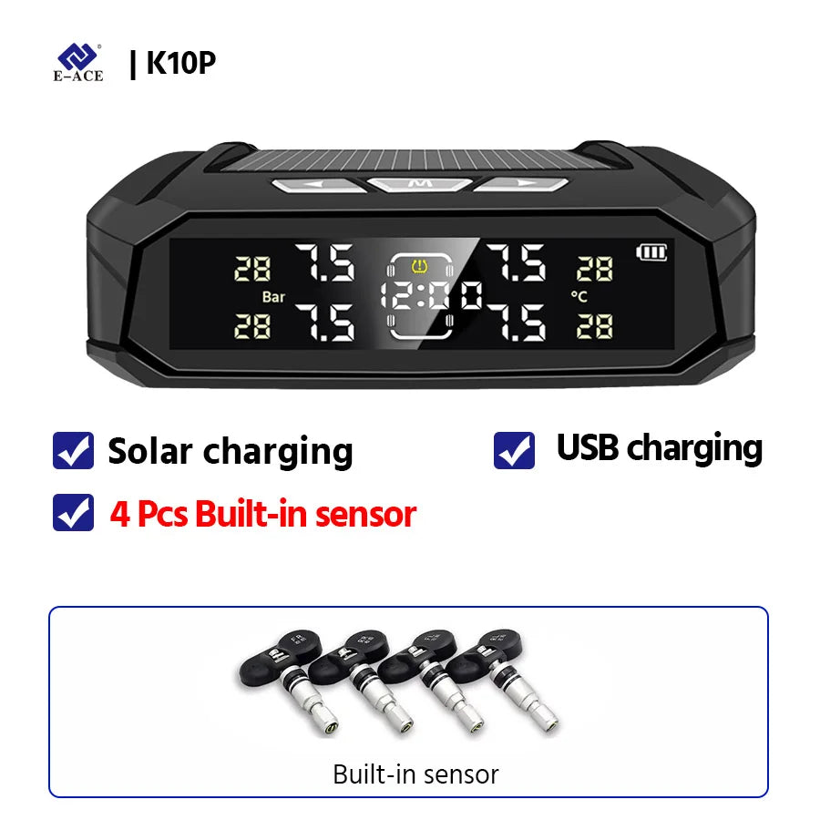 E-ACE K10 Solar TPMS Tire Pressure Monitoring System