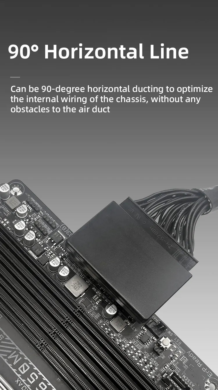 TEUCER 24-Pin ATX 90° Power Adapter