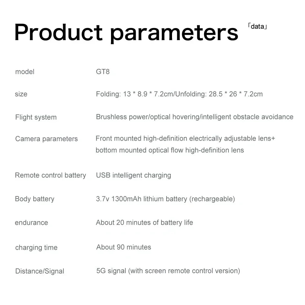GT8 4K/8K FPV Camera Drone with Obstacle Avoidance