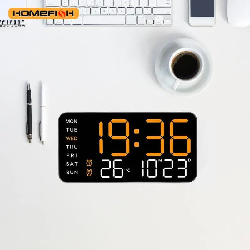 Large Digital LED Wall Clock with Remote Control