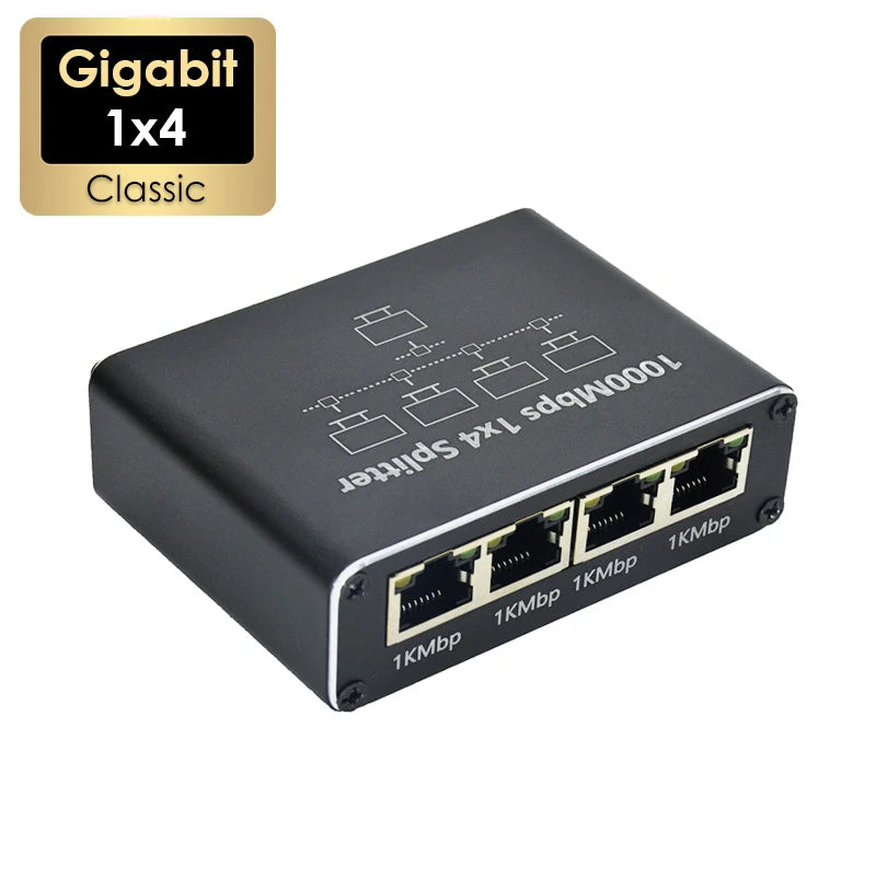OllyMurs 1-to-4 Gigabit Ethernet Splitter