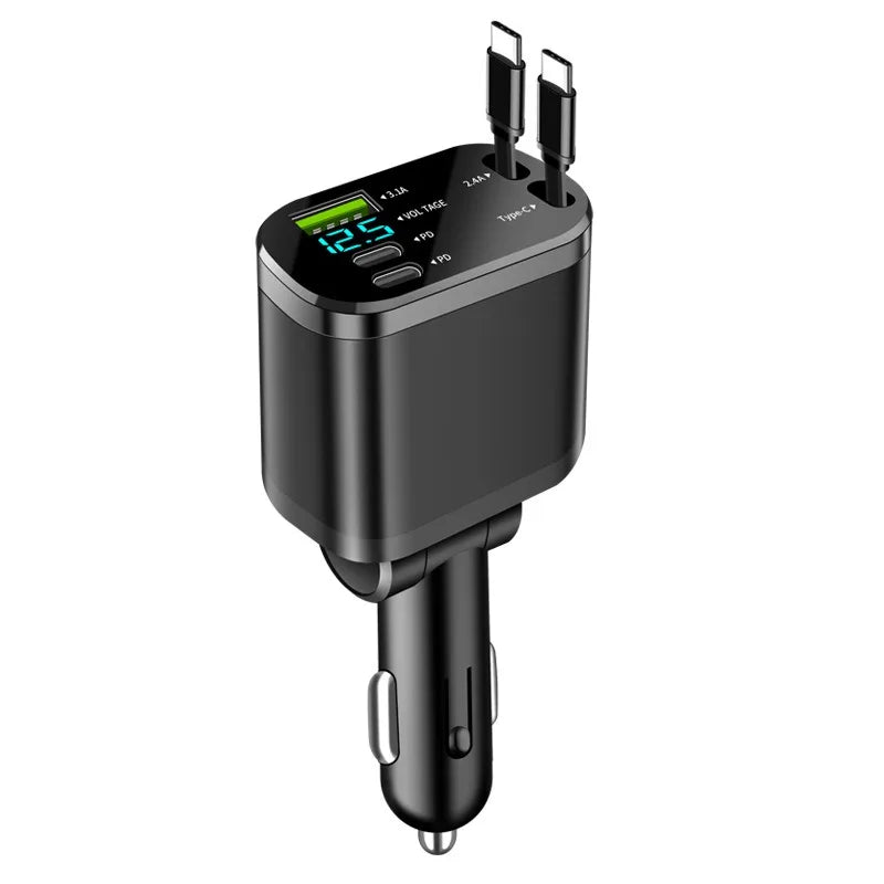 KYVNVO 5-in-1 Retractable Car Fast Charger