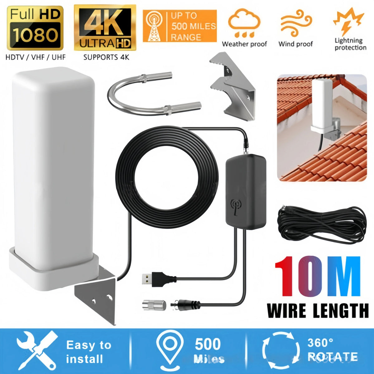 HOMEFISH 35 dBi Outdoor Digital TV Antenna