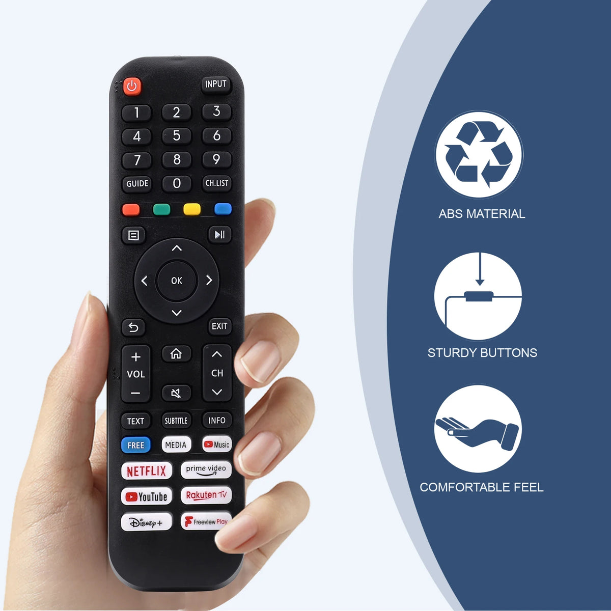 Universal Replacement Remote Control for Hisense Smart TVs