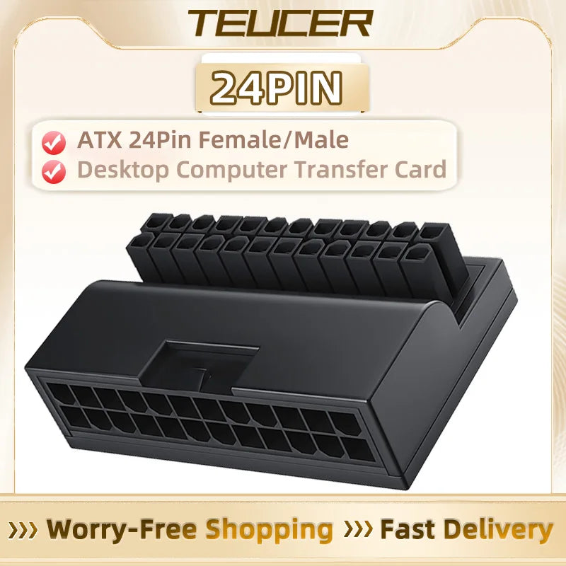 TEUCER 24-Pin ATX 90° Power Adapter